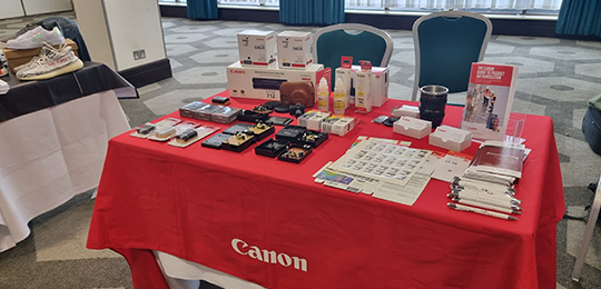 ICCE member Canon showcases hands-on samples during an in-person training event in the UK in 2022